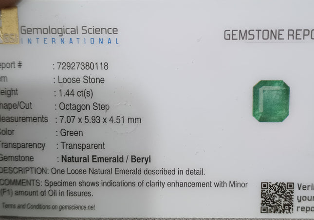 Zambian and colombian natural emeralds