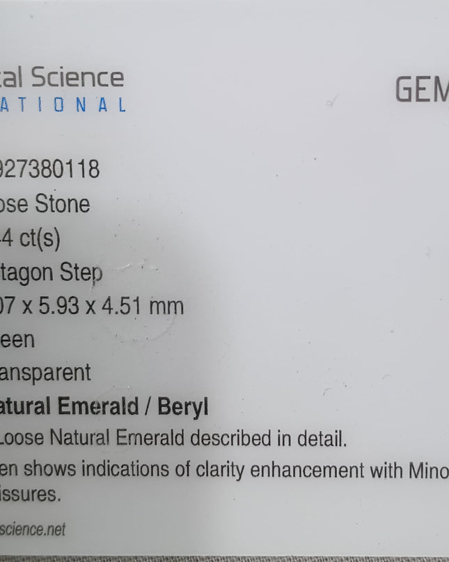 Zambian and colombian natural emeralds