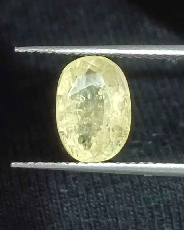 GSI Certified 2.88ct Yellow Ceylon Sapphire Natural Untreated Gemstonr