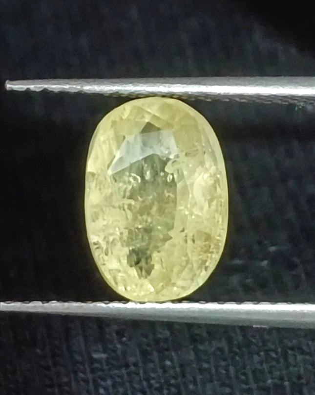 GSI Certified 2.88ct Yellow Ceylon Sapphire Natural Untreated Gemstonr