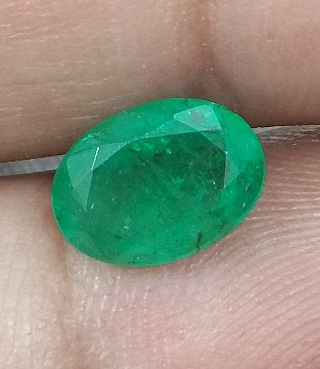Certified 1.87ct Velvet Green Zambian Emerald, Natural Gemstone