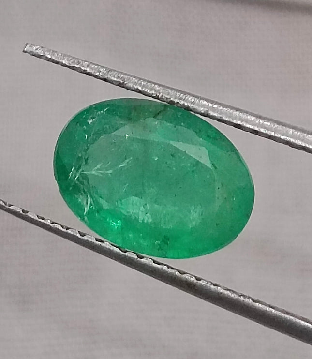 Certified 1.87ct Velvet Green Zambian Emerald, Natural Gemstone