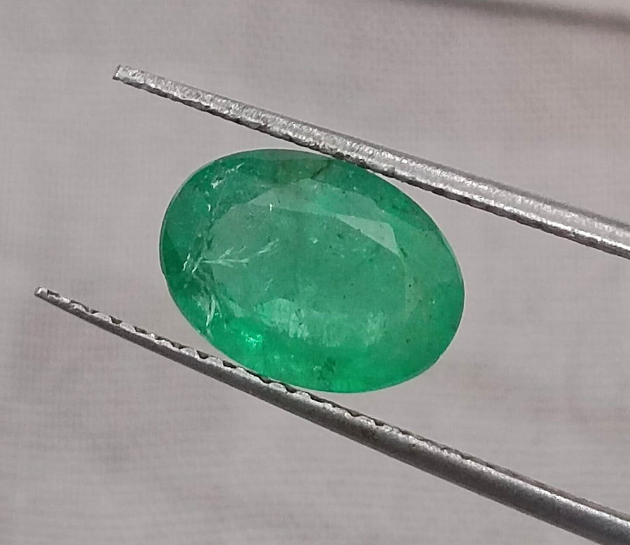 Certified 1.87ct Velvet Green Zambian Emerald, Natural Gemstone