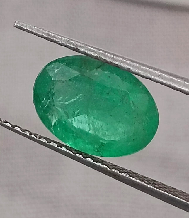 Certified 1.87ct Velvet Green Zambian Emerald, Natural Gemstone