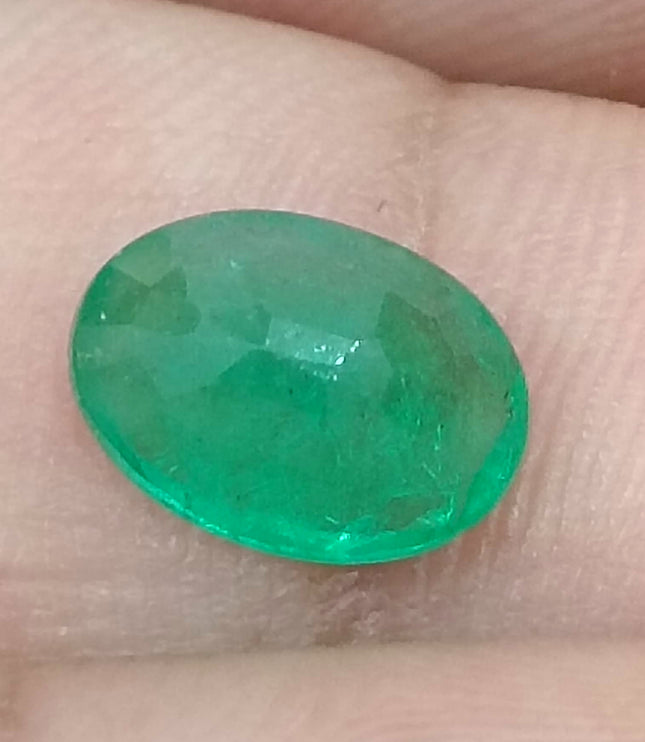 Certified 1.87ct Velvet Green Zambian Emerald, Natural Gemstone