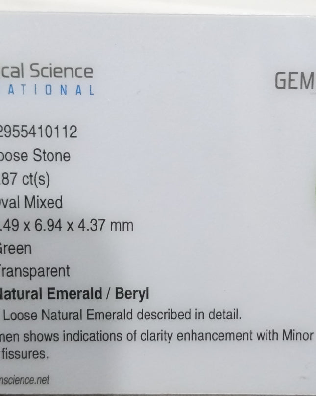 GSI Certified 1.87ct Velvet Green, Natural Gemstone