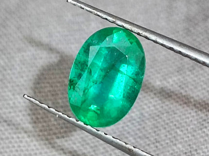 Certified 1.68ct Deep Green Natural Emerald, Minor Oiled Stone