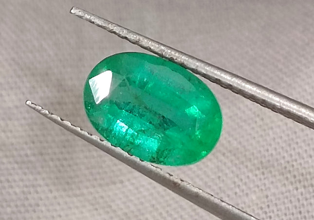GSI Certified 1.68ct Deep Green Emerald, Natural Earth Mined