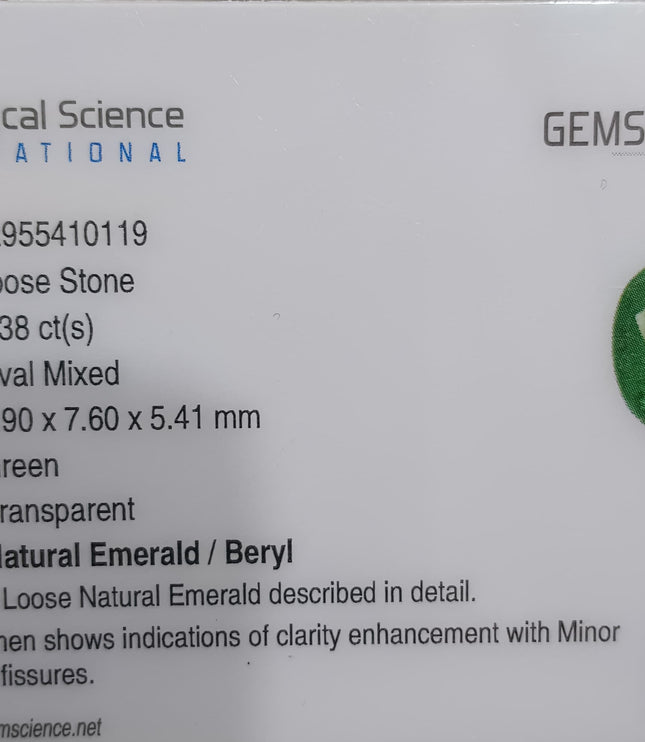 Zambian Emerald 2.38ct Certified Deep Green Natural Loose Gemstone