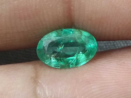 GSI Certified 1.28ct Zambian Emerald Pastel Green Natural Loose Gemstone