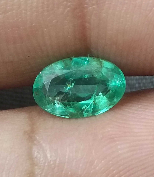 GSI Certified 1.28ct Zambian Emerald Pastel Green Natural Loose Gemstone