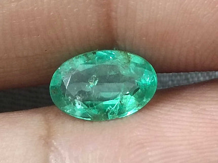 GSI Certified 1.28ct Zambian Emerald Pastel Green Natural Loose Gemstone
