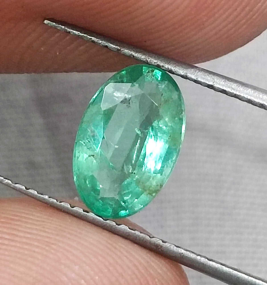 GSI Certified 1.28ct Zambian Emerald Pastel Green Natural Loose Gemstone