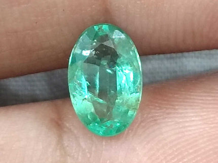 GSI Certified 1.28ct Zambian Emerald Pastel Green Natural Loose Gemstone
