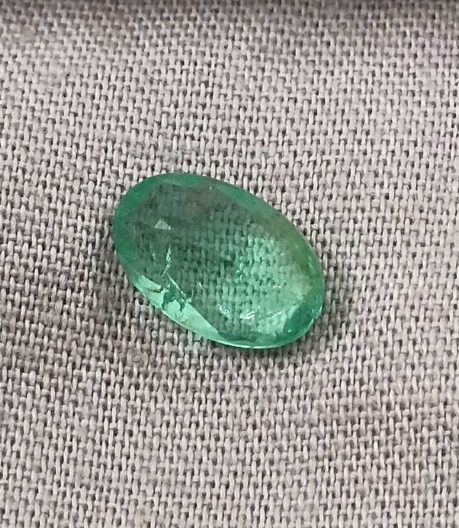 GSI Certified 1.28ct Zambian Emerald Pastel Green Natural Loose Gemstone
