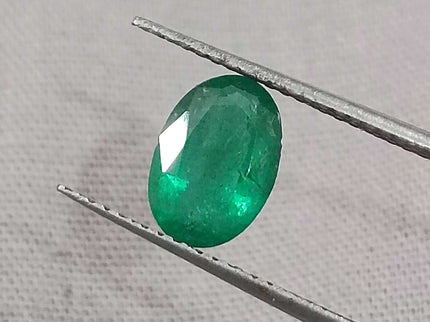 1.05 Deep Green Natural Emerald GSI Certified Zambian Oval Cut Stone