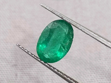 1.05 Deep Green Natural Emerald GSI Certified Zambian Oval Cut Stone