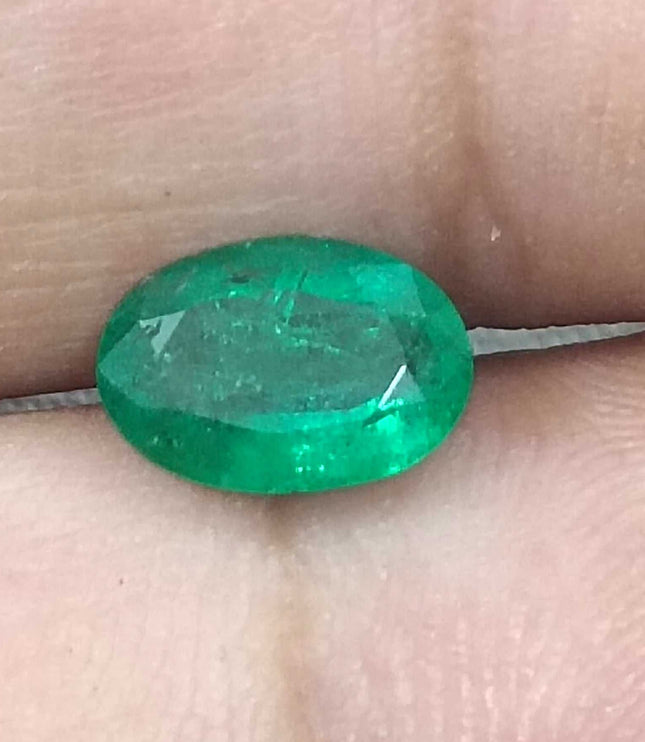 Certified 1.05 Deep Green Natural Zambian Emerald Stone.