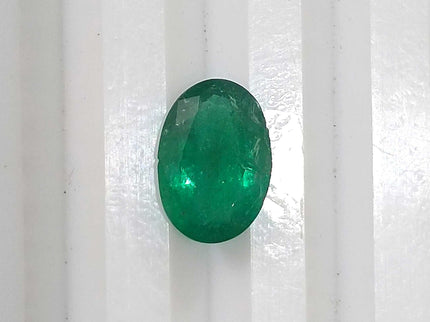 1.05 Deep Green Natural Emerald GSI Certified Zambian Oval Cut Stone