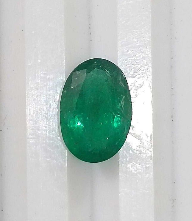 Certified 1.05 Deep Green Natural Zambian Emerald Stone.