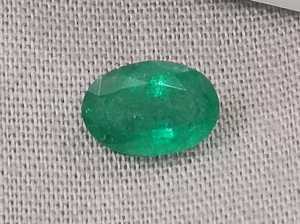 1.05 Deep Green Natural Emerald GSI Certified Zambian Oval Cut Stone