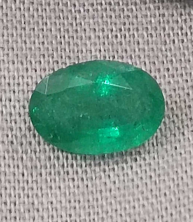 Certified 1.05 Deep Green Natural Zambian Emerald Stone.