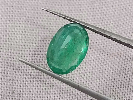 1.05 Deep Green Natural Emerald GSI Certified Zambian Oval Cut Stone