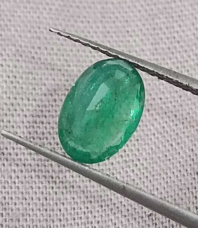 Certified 1.05 Deep Green Natural Zambian Emerald Stone.