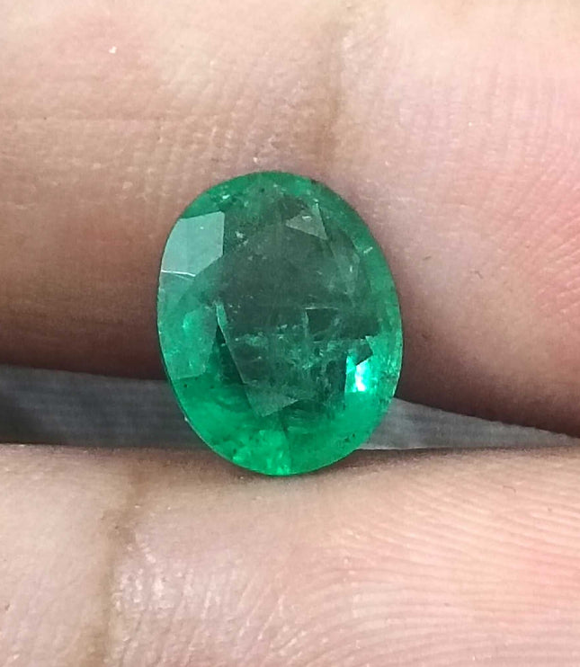 Zambian Emerald 2.57ct Certified Medium Green Natural Oval Cut Gemstone