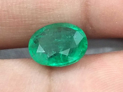 Zambian Emerald 2.57ct Certified Medium Green Natural Oval Cut Gemstone
