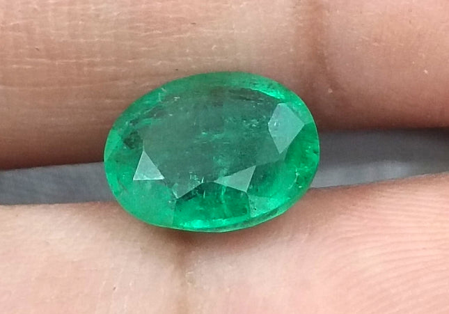 GSI Certified 2.57ct Grass Green Emerald, Natural Gemstone