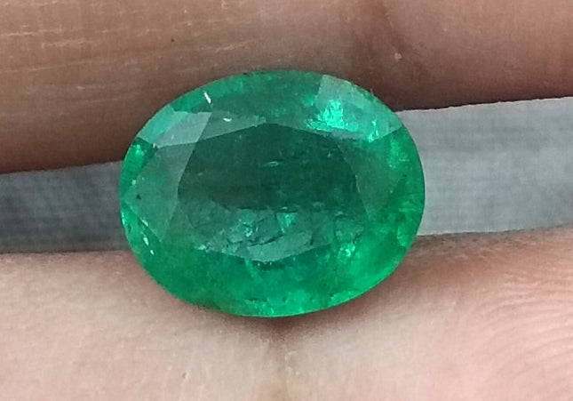 GSI Certified 2.57ct Grass Green Emerald, Natural Gemstone