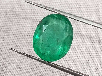 Zambian Emerald 2.57ct Certified Medium Green Natural Oval Cut Gemstone