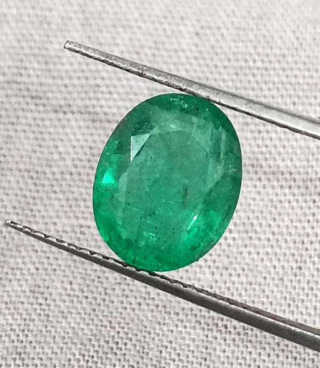 Zambian Emerald 2.57ct Certified Medium Green Natural Oval Cut Gemstone