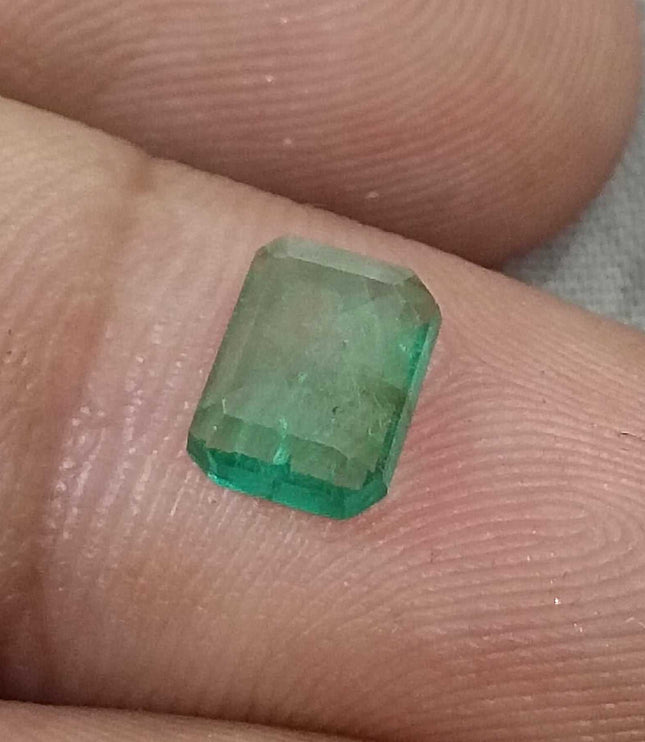 GSI Certified 1.13ct Medium Green Zambian Emerald Natural Gemstone