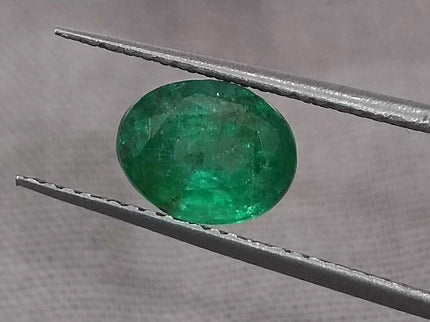GSI Certified 1.49ct Medium Deep Green Zambian Emerald, Natural Earth Mined Gemstone