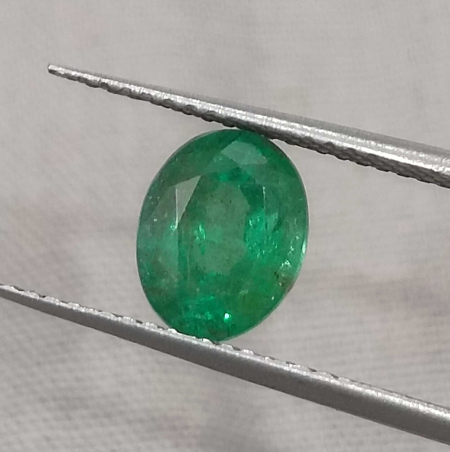 GSI Certified 1.49ct Medium Deep Green Zambian Emerald, Natural Earth Mined Gemstone