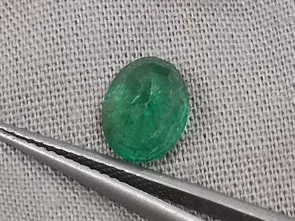 GSI Certified 1.49ct Medium Deep Green Zambian Emerald, Natural Earth Mined Gemstone