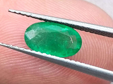 GSI Certified 1.15ct Grass Green Zambian Emerald Natural Earth Mined Gemstone