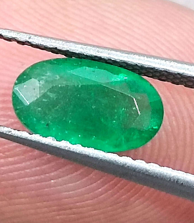 GSI Certified 1.15ct Grass Green Zambian Emerald Natural Earth Mined Gemstone