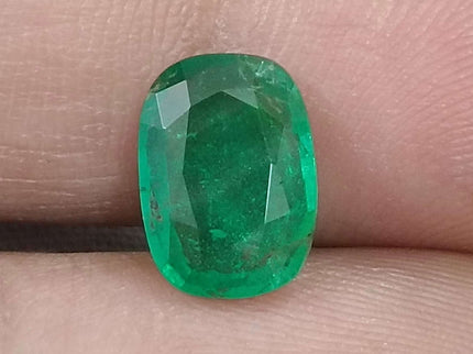 Natural Zambian Emerald 2.03ct Certified Deep Green Cushion Cut Earth Mined Gemstone