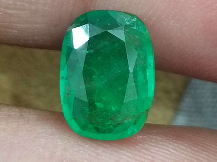 Natural Zambian Emerald 2.03ct Certified Deep Green Cushion Cut Earth Mined Gemstone