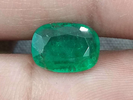 Natural Zambian Emerald 2.03ct Certified Deep Green Cushion Cut Earth Mined Gemstone