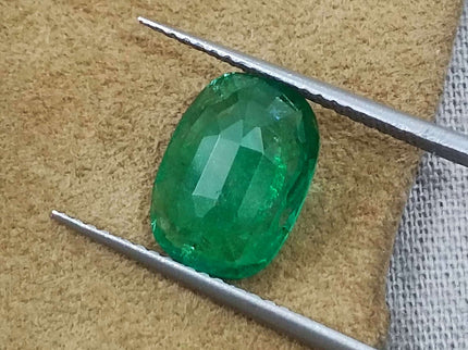 Natural Zambian Emerald 2.03ct Certified Deep Green Cushion Cut Earth Mined Gemstone
