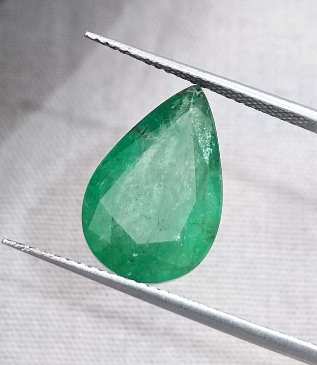 Big 5.86ct Certified Zambian Emerald Natural Earth Mined Gemstone