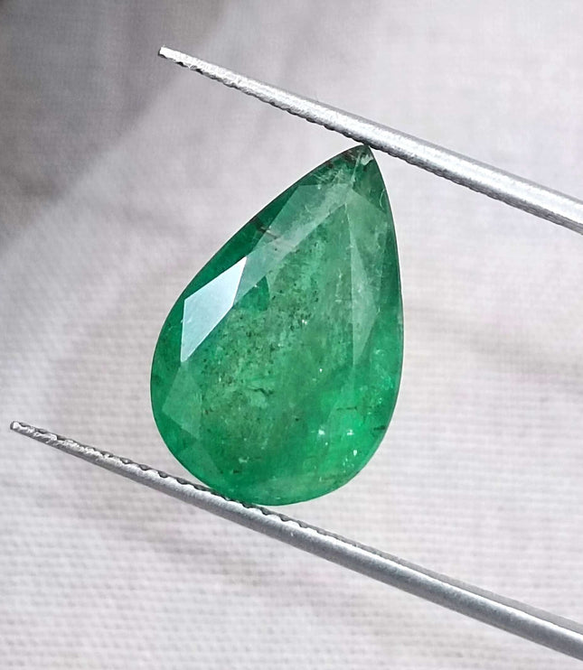 Big 5.86ct Certified Zambian Emerald Natural Earth Mined Gemstone