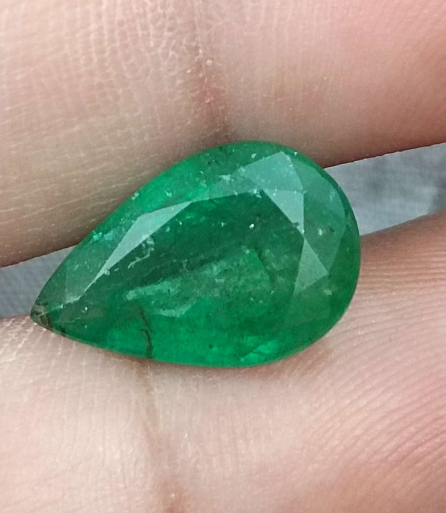 Big 5.86ct Certified Zambian Emerald Natural Earth Mined Gemstone