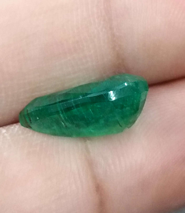 Big 5.86ct Certified Zambian Emerald Natural Earth Mined Gemstone
