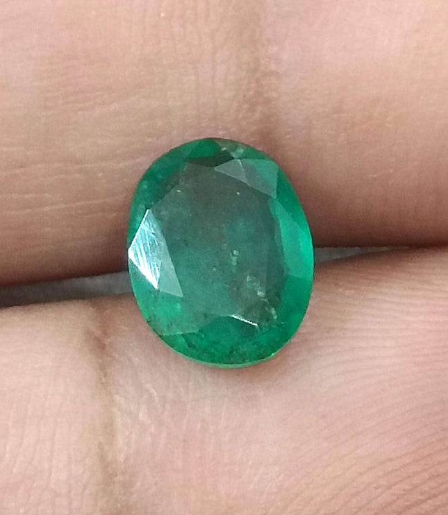 GSI Certified 1.71ct Medium Deep Green  Zambian Emerald,Natural Earth Mined Gemstone
