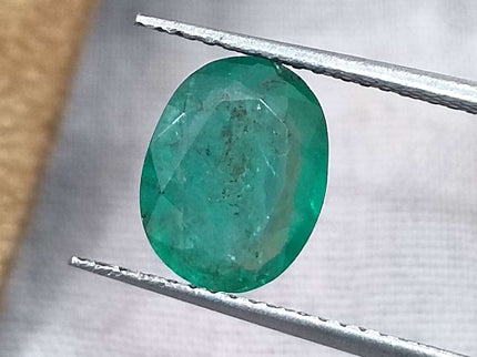 GSI Certified 1.71ct Medium Deep Green  Zambian Emerald,Natural Earth Mined Gemstone